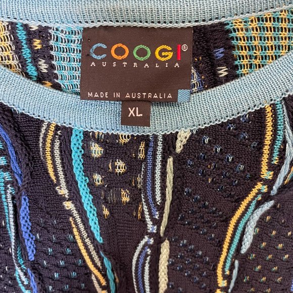 Coogi, Short Sleeve Sweater, size XL, Blue-multi - Picture 2 of 4